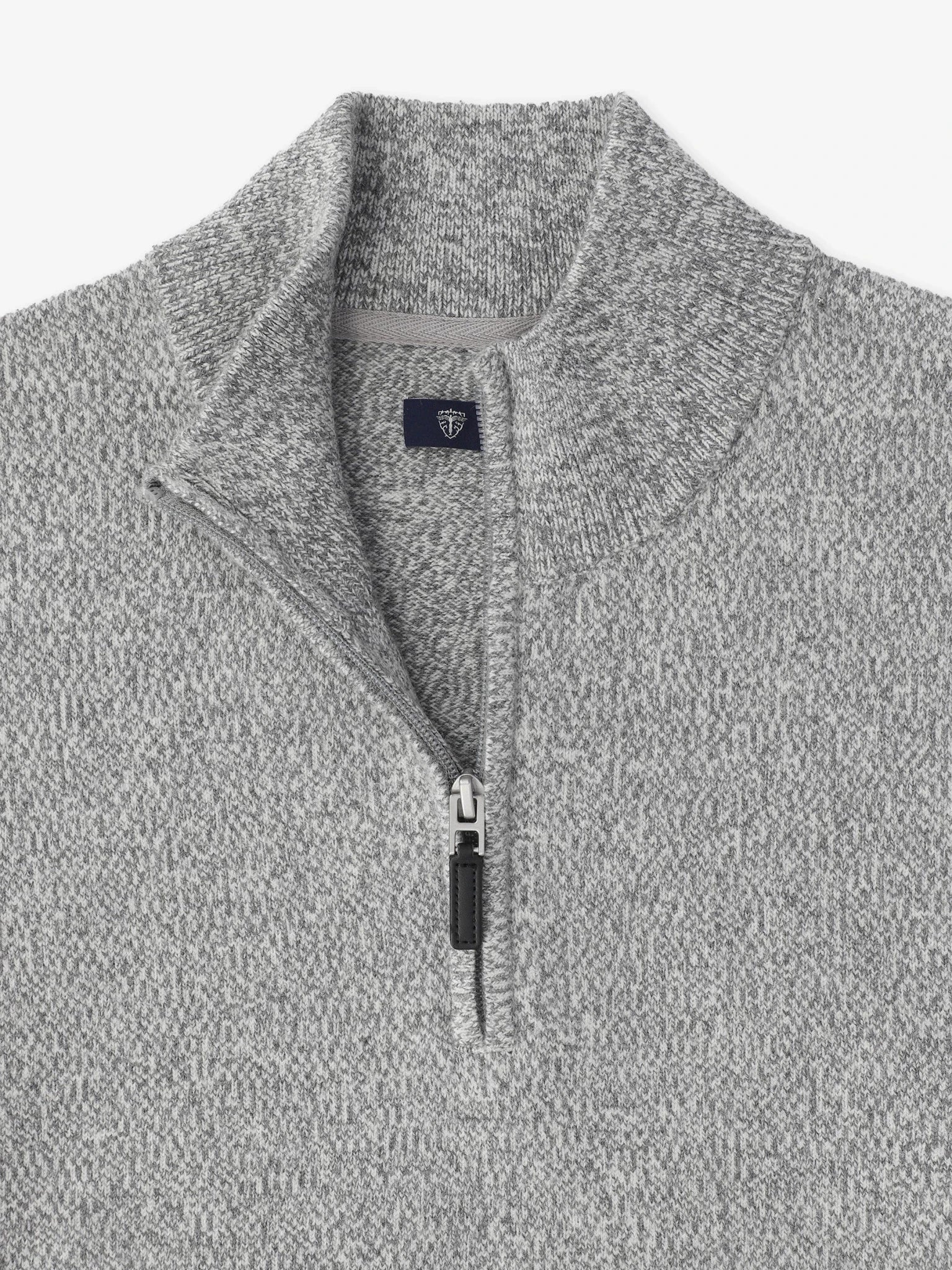 Pull col demi zip mouliné gris chine - IZAC