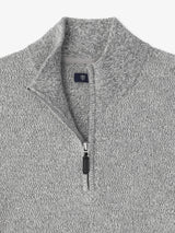 Pull col demi zip mouliné gris chine - IZAC