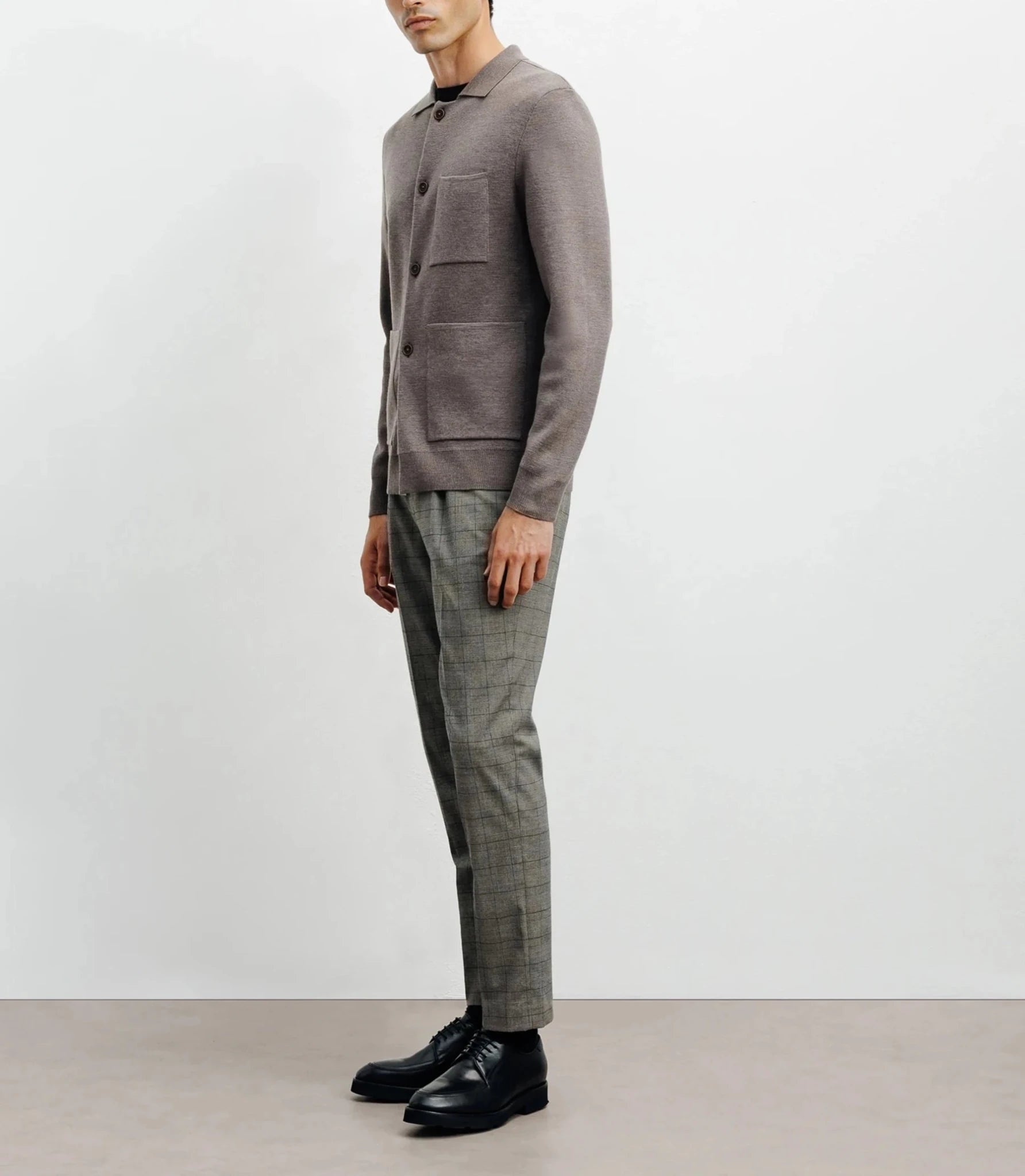 Cardigan surchemise en maille chatain - IZAC