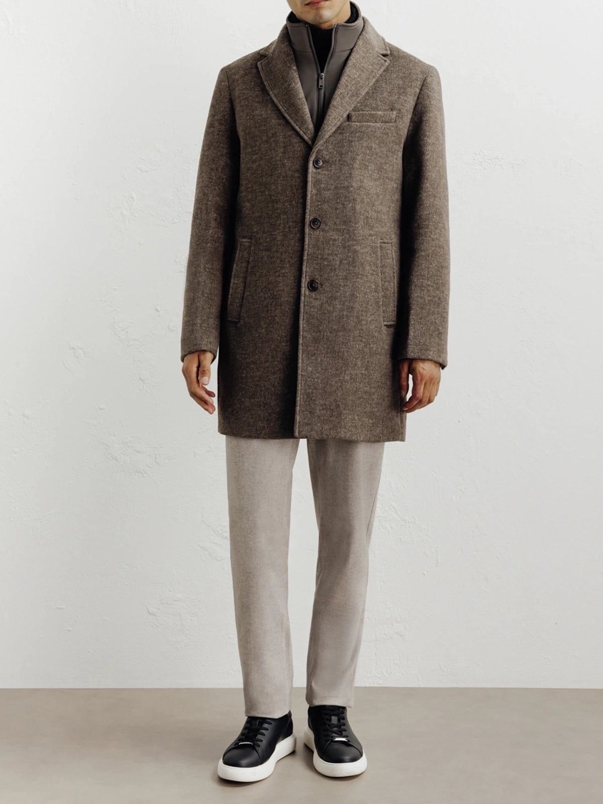 Manteau ville à parmenture amovible châtaigne - IZAC