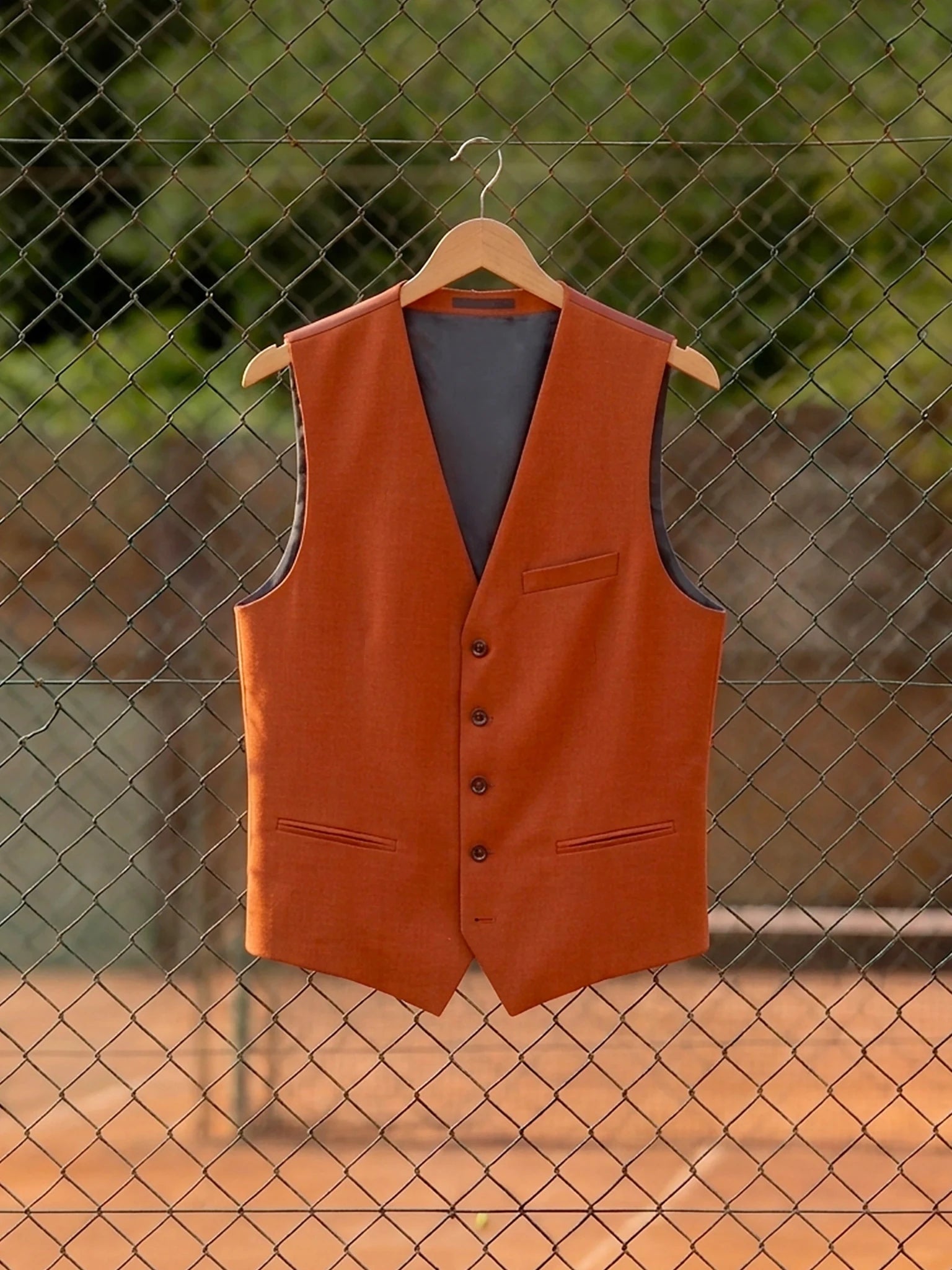 Gilet ville en laine majoritaire terracotta - IZAC