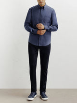 Chemise casual avec col boutonné marine - IZAC