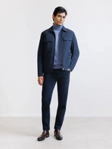 Blouson col chemise marine - IZAC
