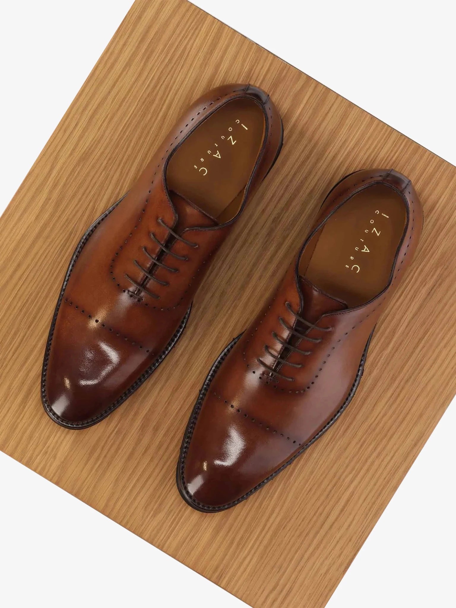 Richelieu en cuir marron - IZAC