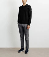 Pull col polo ouvert noir