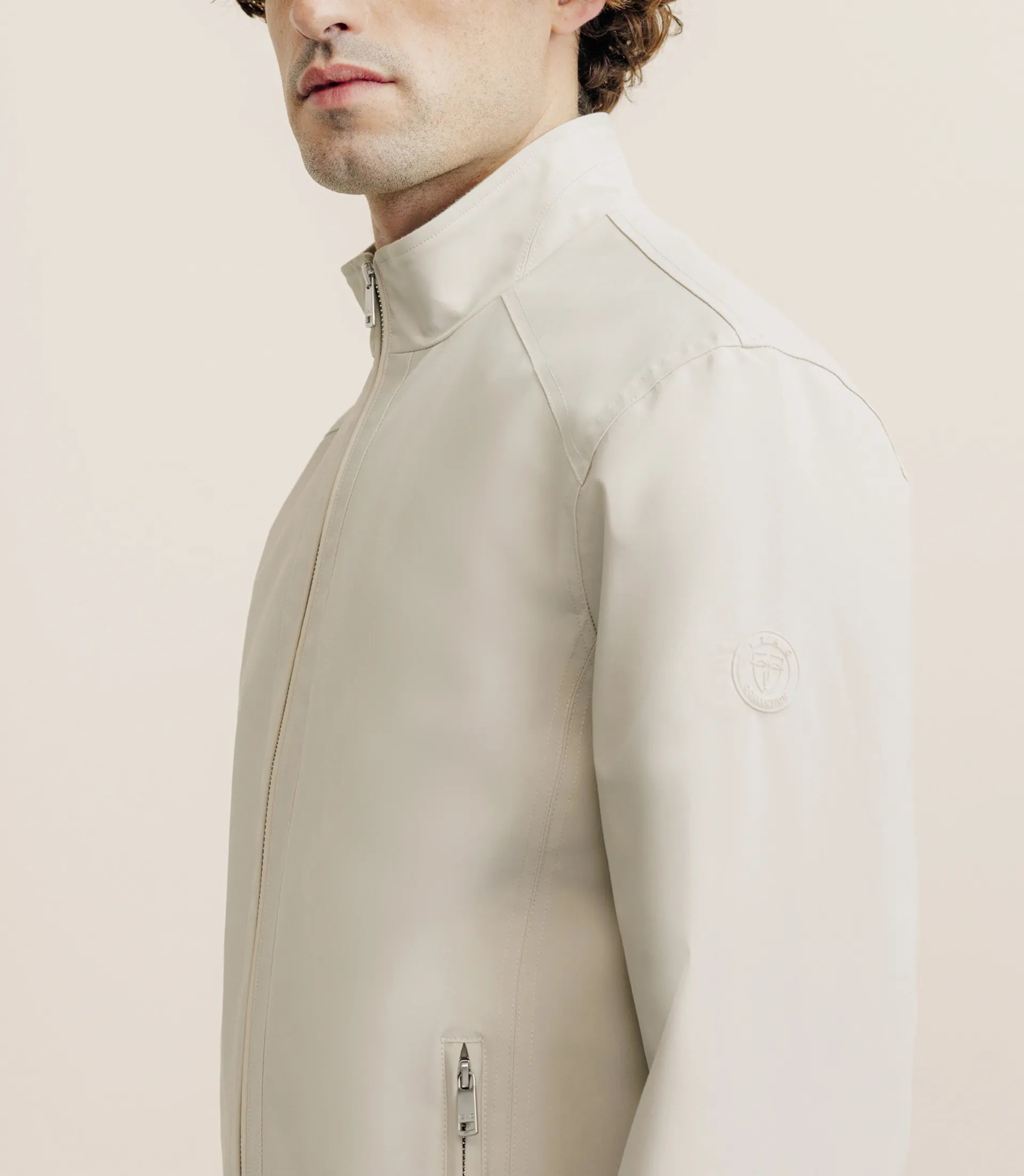 Blouson col montant beige - IZAC