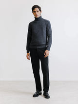 Pull en laine col roulé anthracite - IZAC