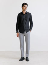 Chemise slim en maille noire - IZAC