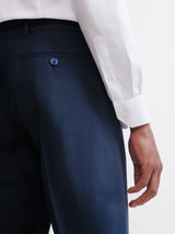 Navy blue 100% wool city trousers
