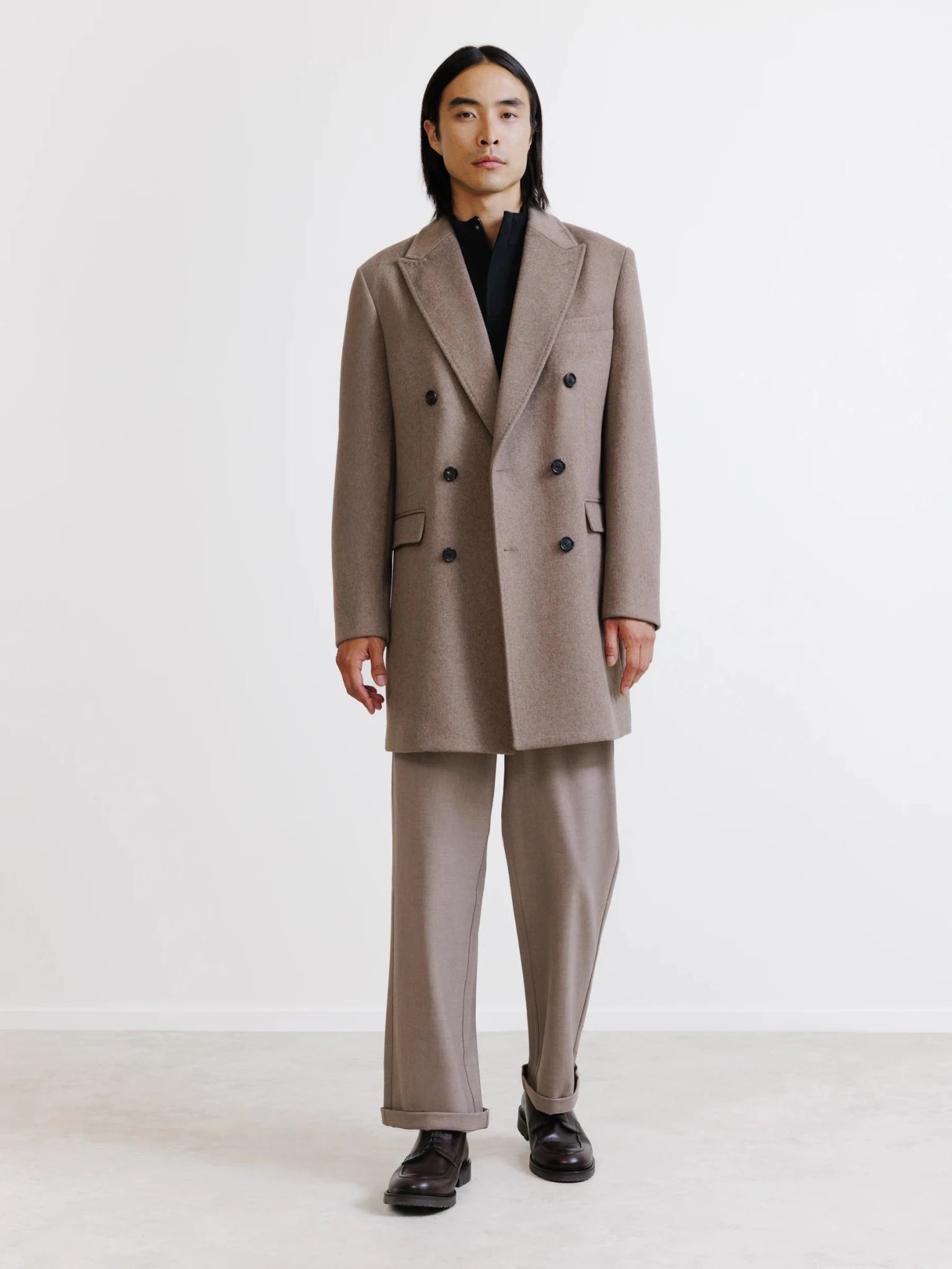 Manteau croisé taupe - IZAC