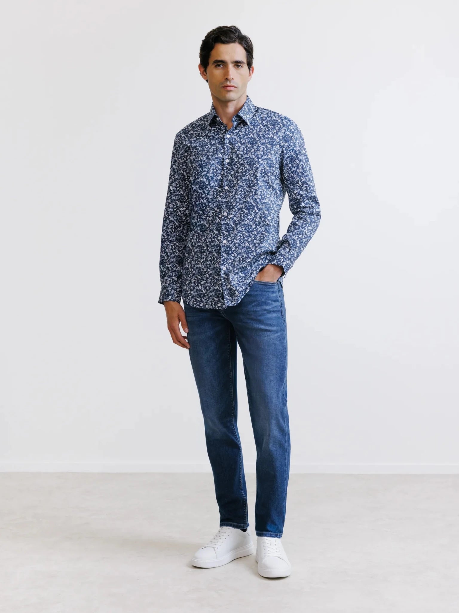 Chemise fantaisie marine - IZAC