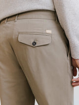 Pantalon chino à plis taupe - IZAC