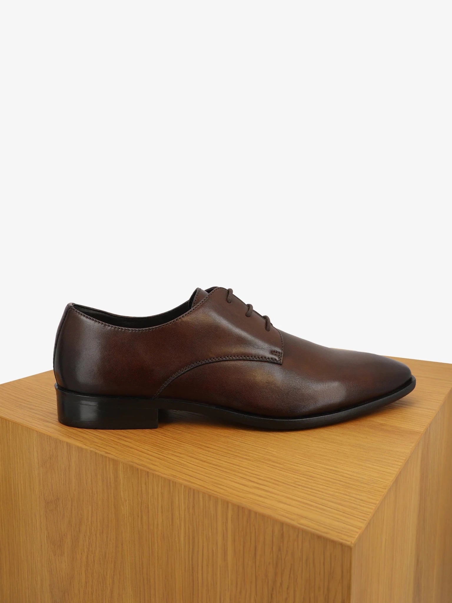 Derby en cuir marron
