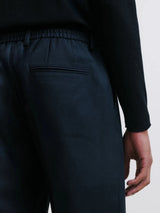 Navy flannel city trousers