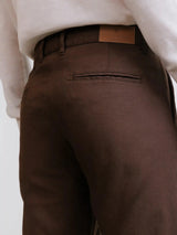 Pantalon chino armuré chocolat - IZAC