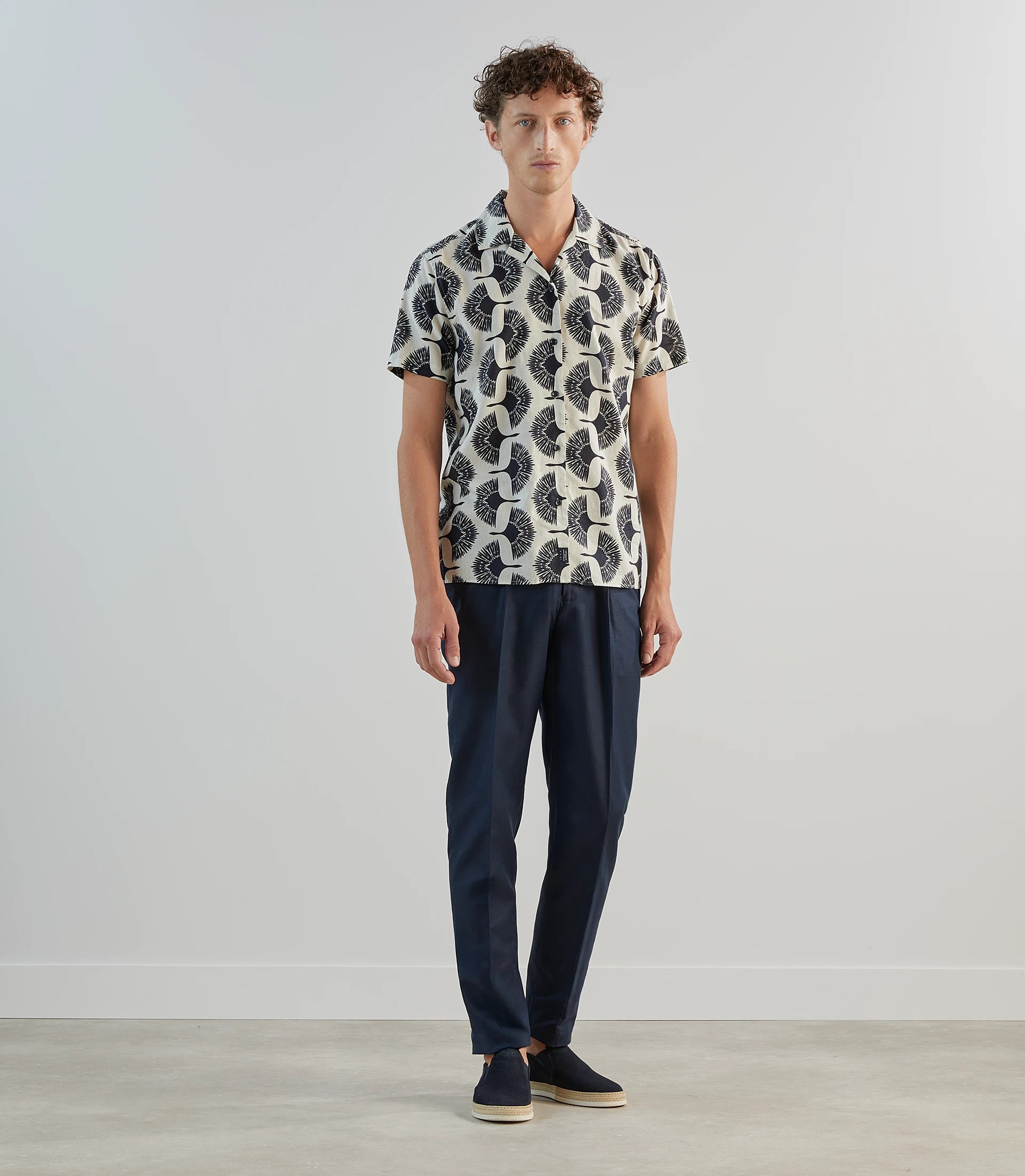 Chemise casual imprimée marine - IZAC