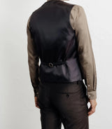 Gilet ville avec laine majoritaire marron - IZAC
