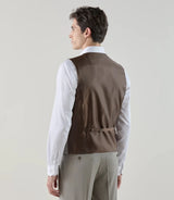 Gilet ville en laine majoritaire taupe - IZAC
