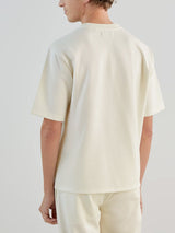 T-shirt col rond en jeu de points écru - IZAC