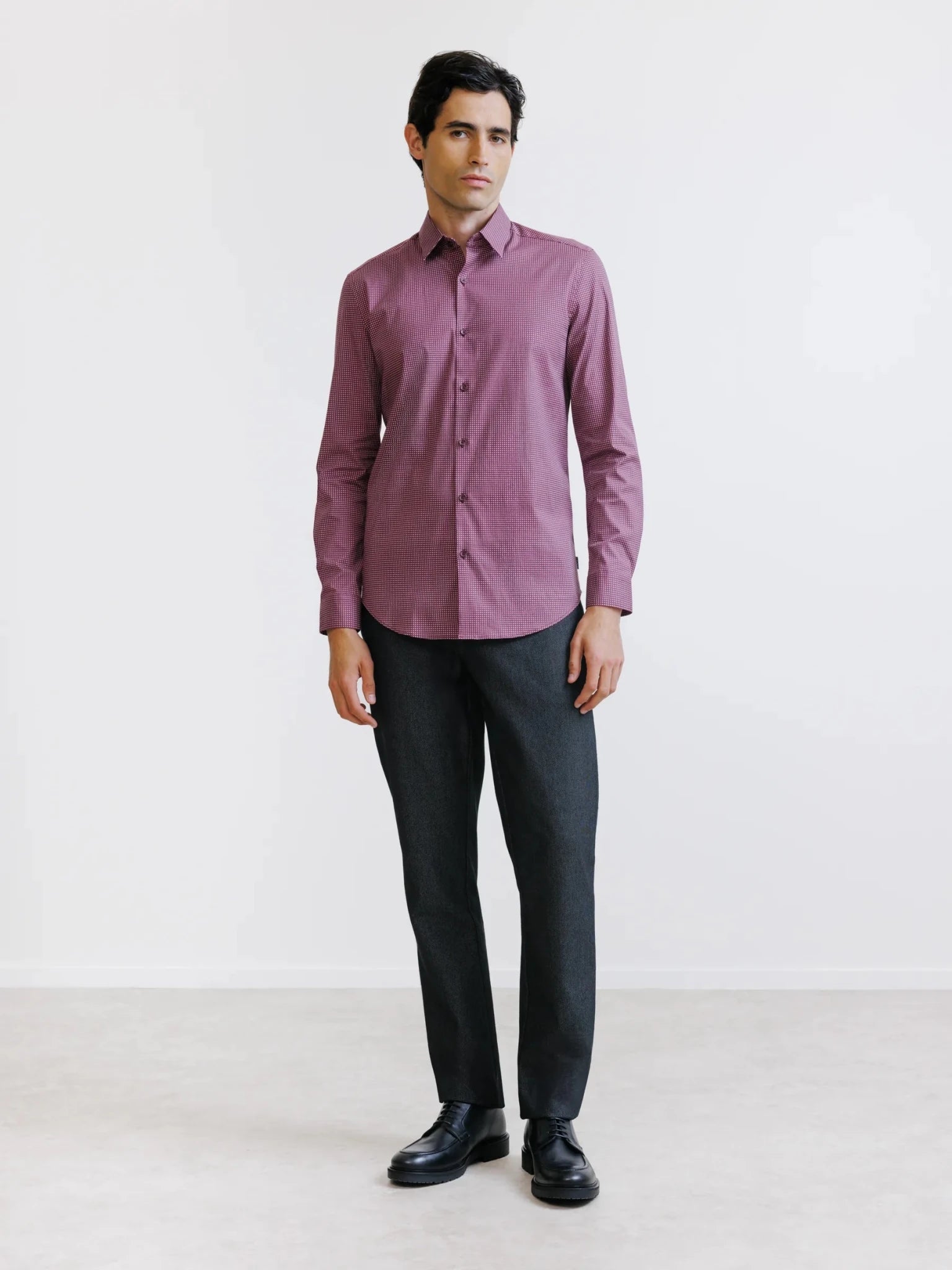 Chemise fantaisie bordeaux - IZAC