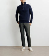 Pull en laine col camionneur marine