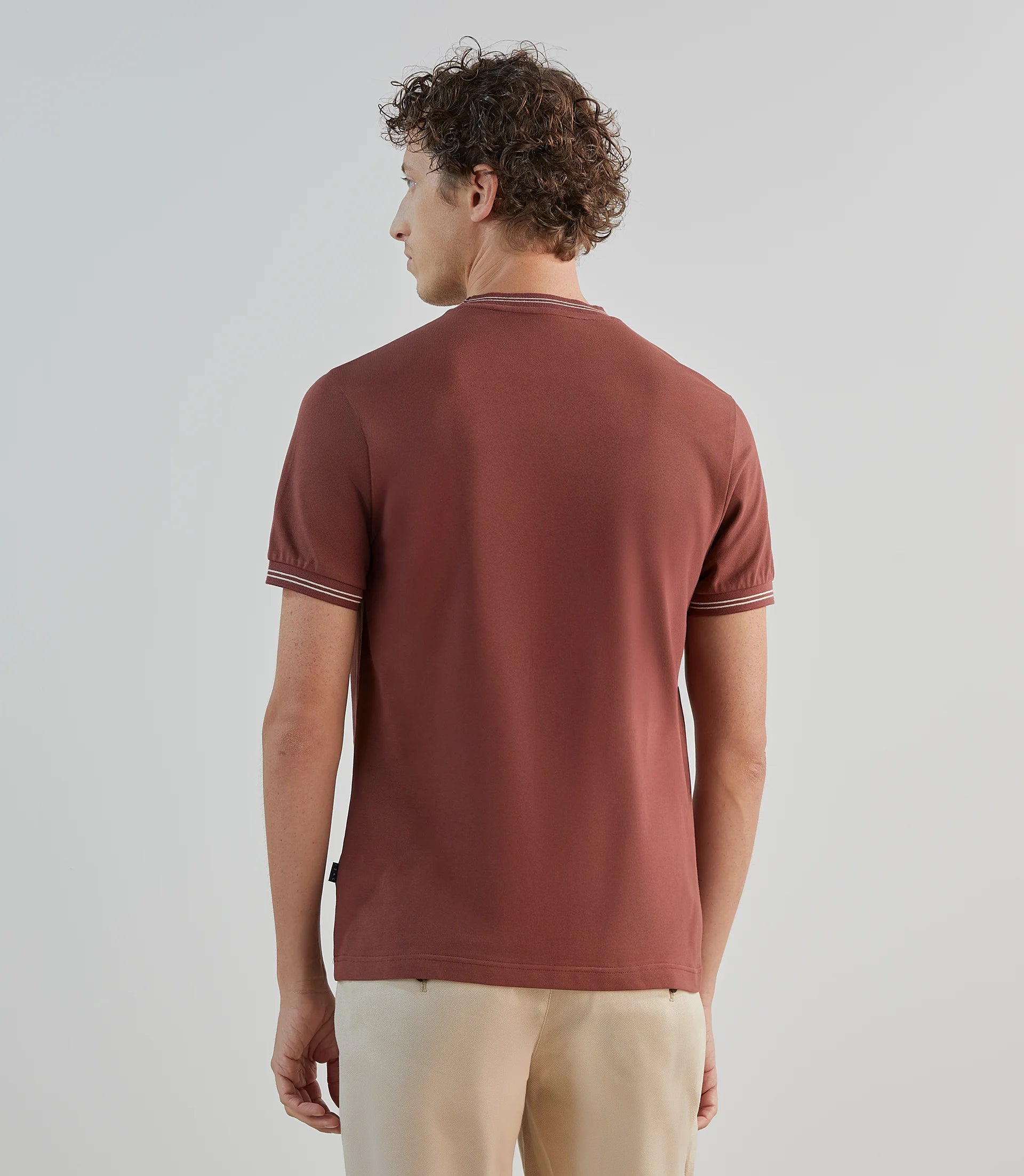 T-shirt en piqué à manches courtes rouge - IZAC