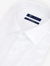 Chemise slim en satin de coton blanche - IZAC