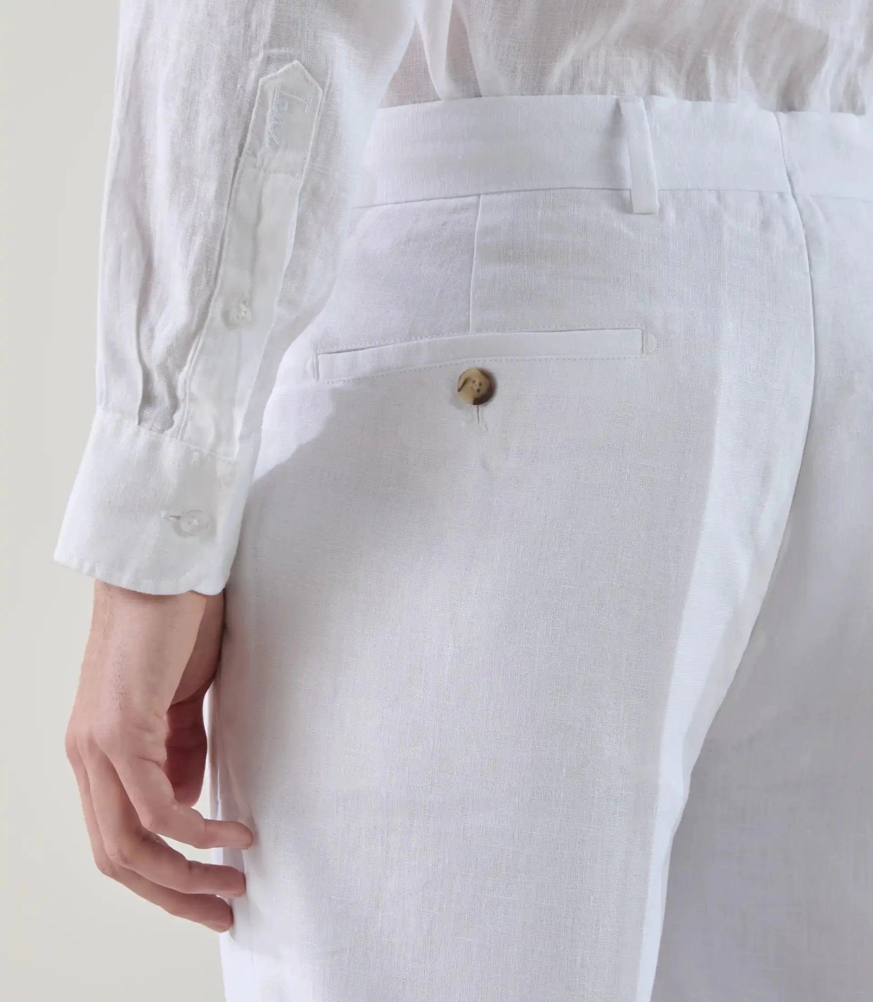 Pantalon ville 100% lin blanc - IZAC