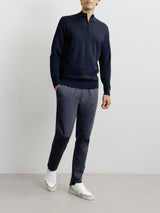 Pull demi zippé marine - IZAC