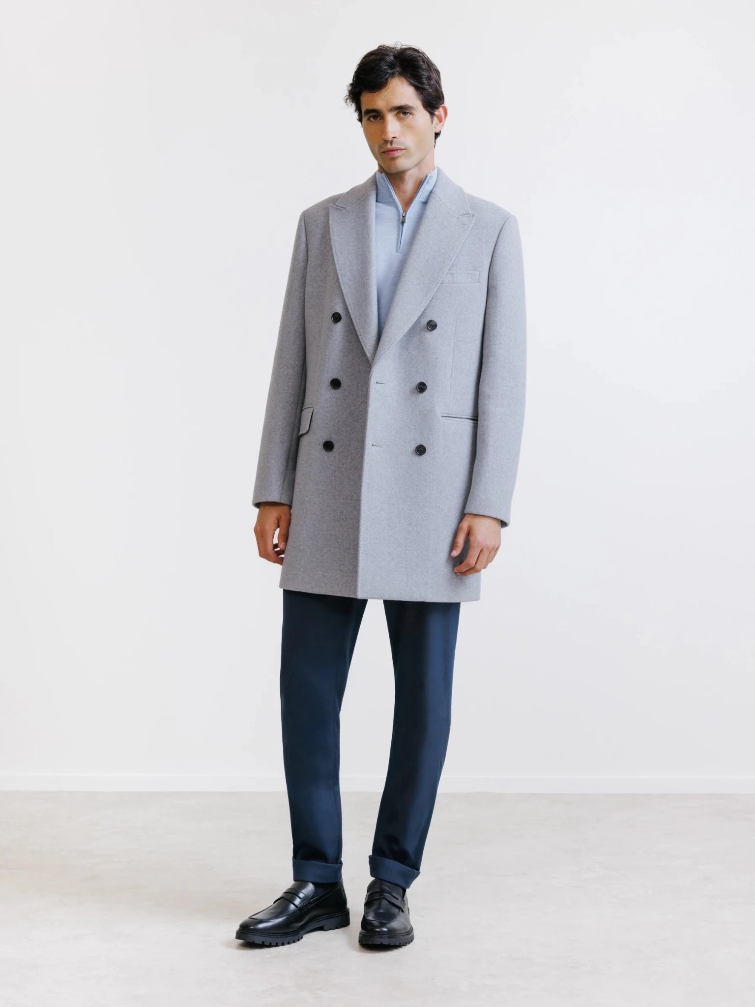 Manteau croisé gris - IZAC