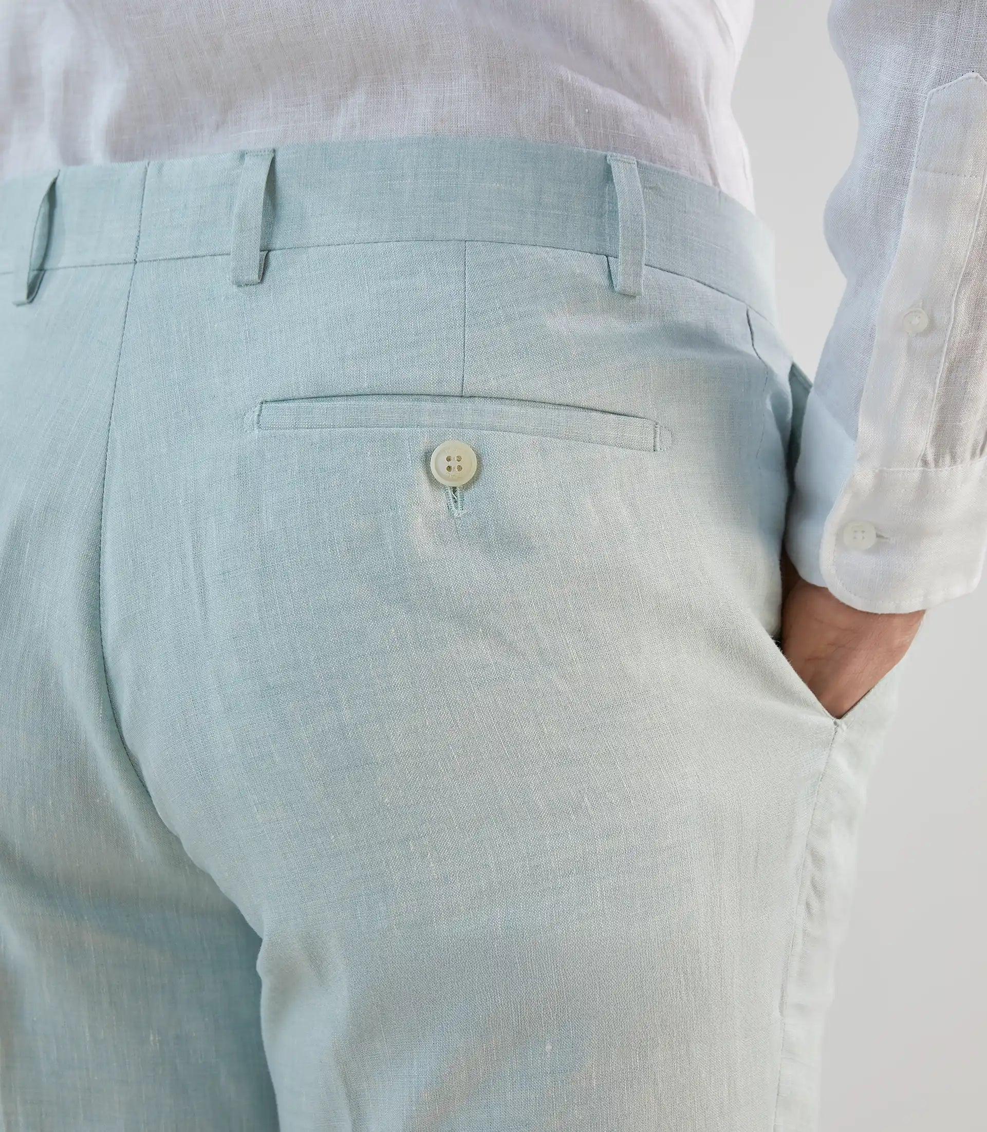 Pantalon ville 100% lin vert d'eau - IZAC