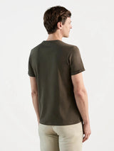T-shirt col rond kaki foncé - IZAC