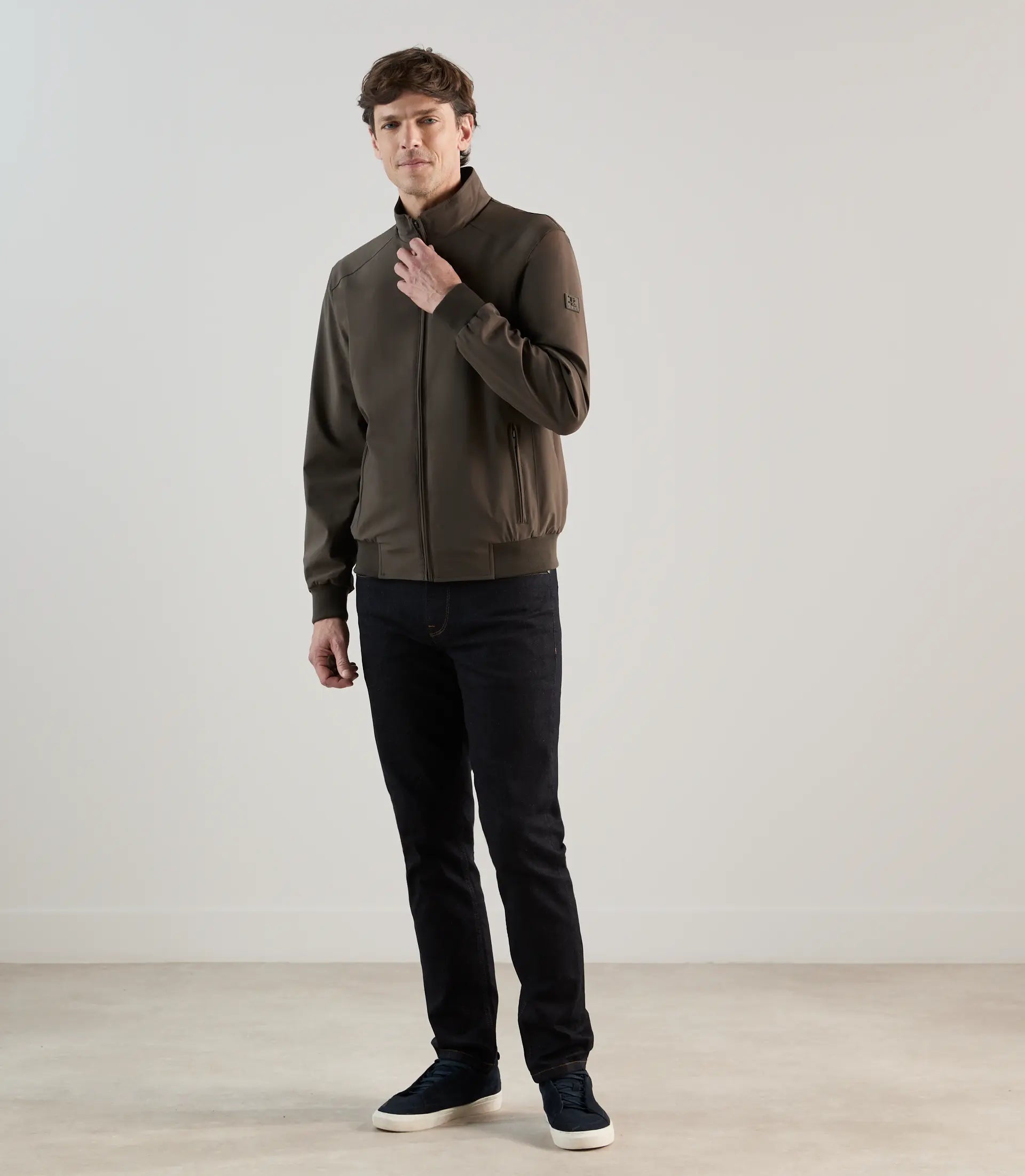Blouson col montant kaki f - IZAC