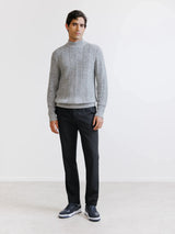 Pull col cheminée gris chiné - IZAC