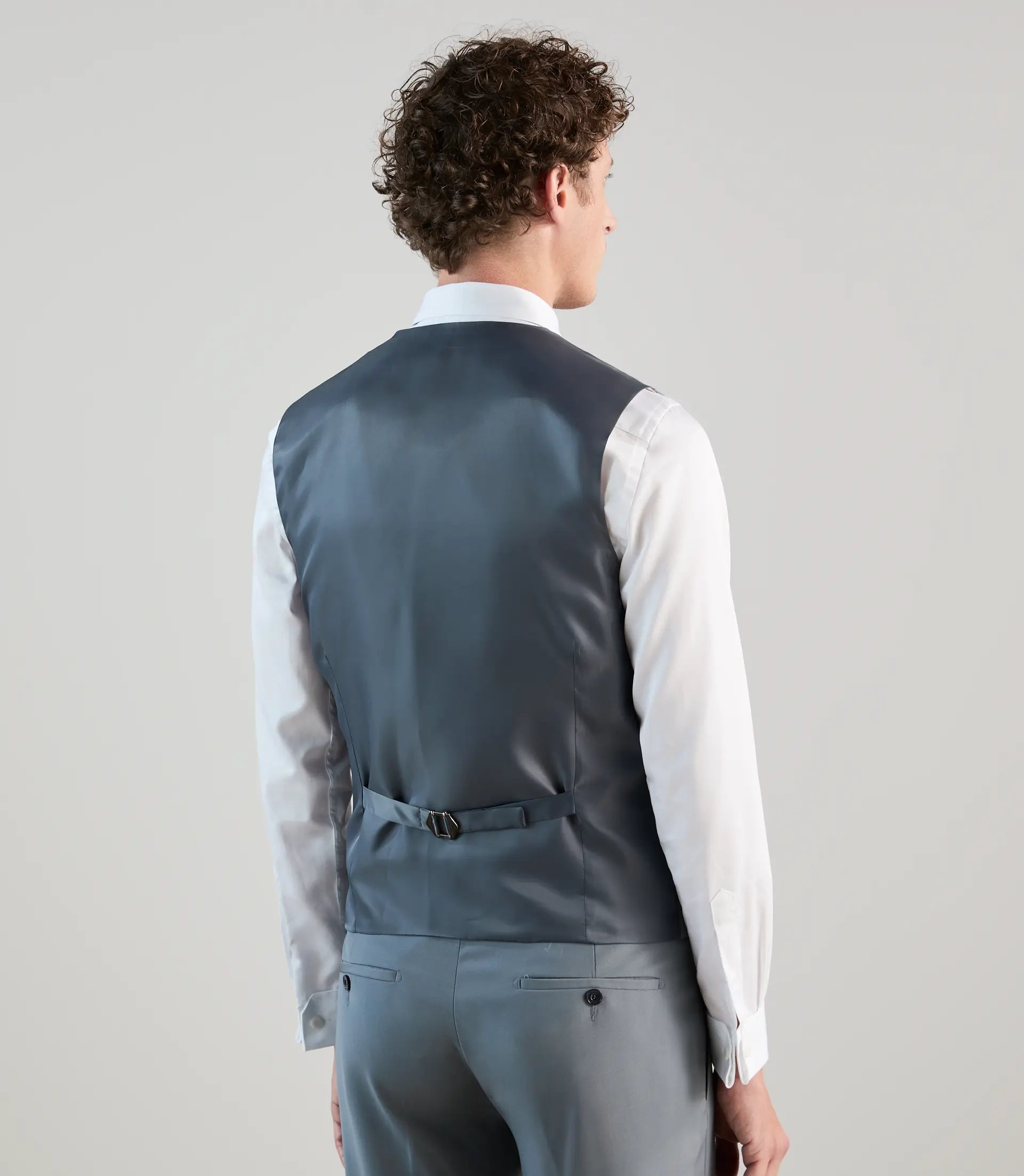 Gilet ville en laine majoritaire bleu gris clair - IZAC