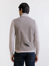 Beige casual vest