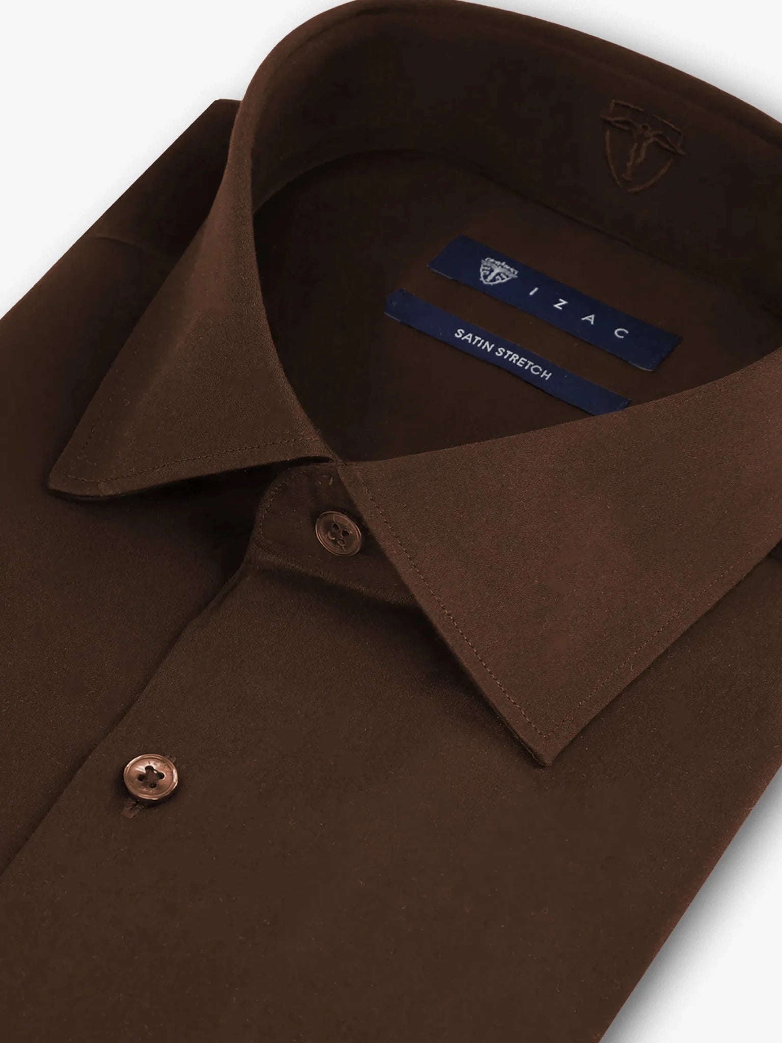 Chemise en satin de coton marron - IZAC