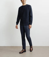 Pull col rond jeux de points marine - IZAC