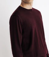 Pull en laine mérinos col rond bordeaux - IZAC