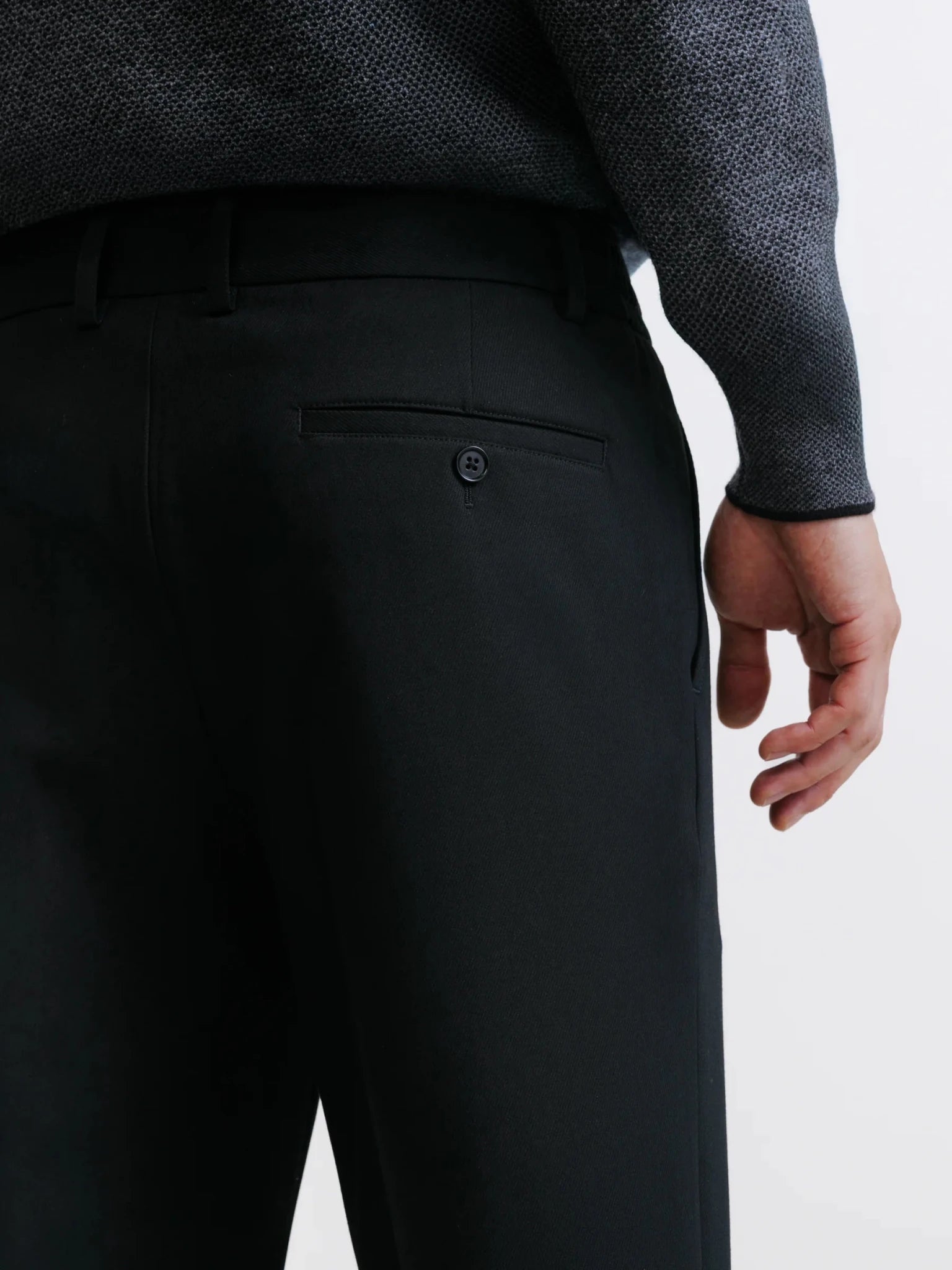 Pantalon ville en tissu sergé noir - IZAC