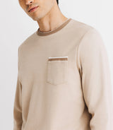T-shirt col rond avec poche beige - IZAC