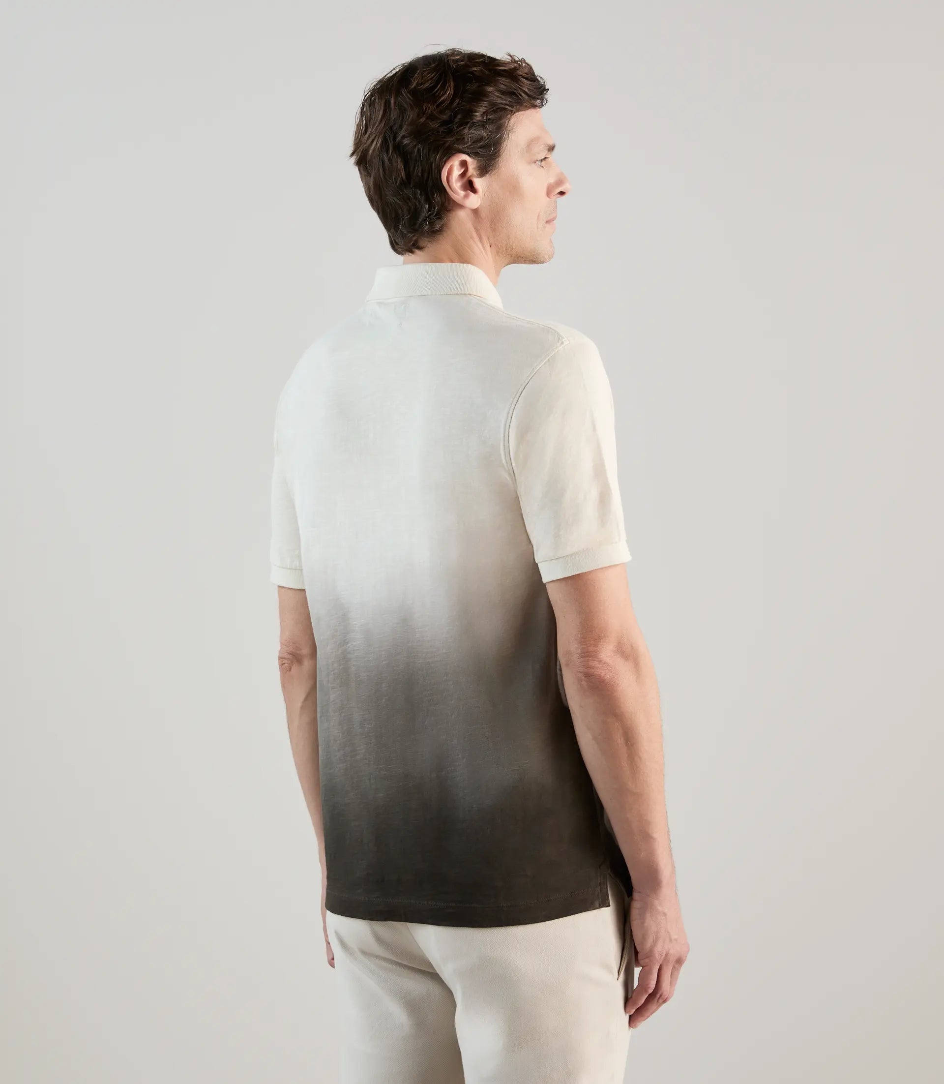 Polo à manches courtes tie and dye taupe - IZAC