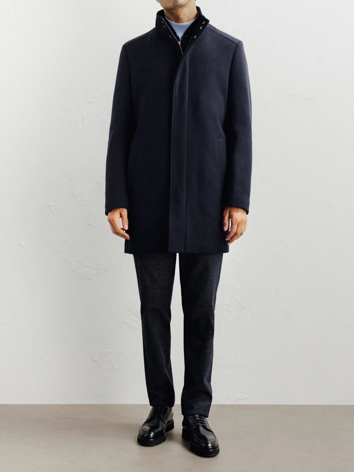Manteau ville en laine marine - IZAC