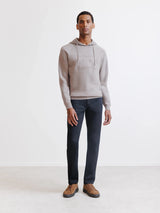 Pull à capuche en maille taupe - IZAC