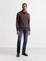 Pull col camionneur chocolat - IZAC