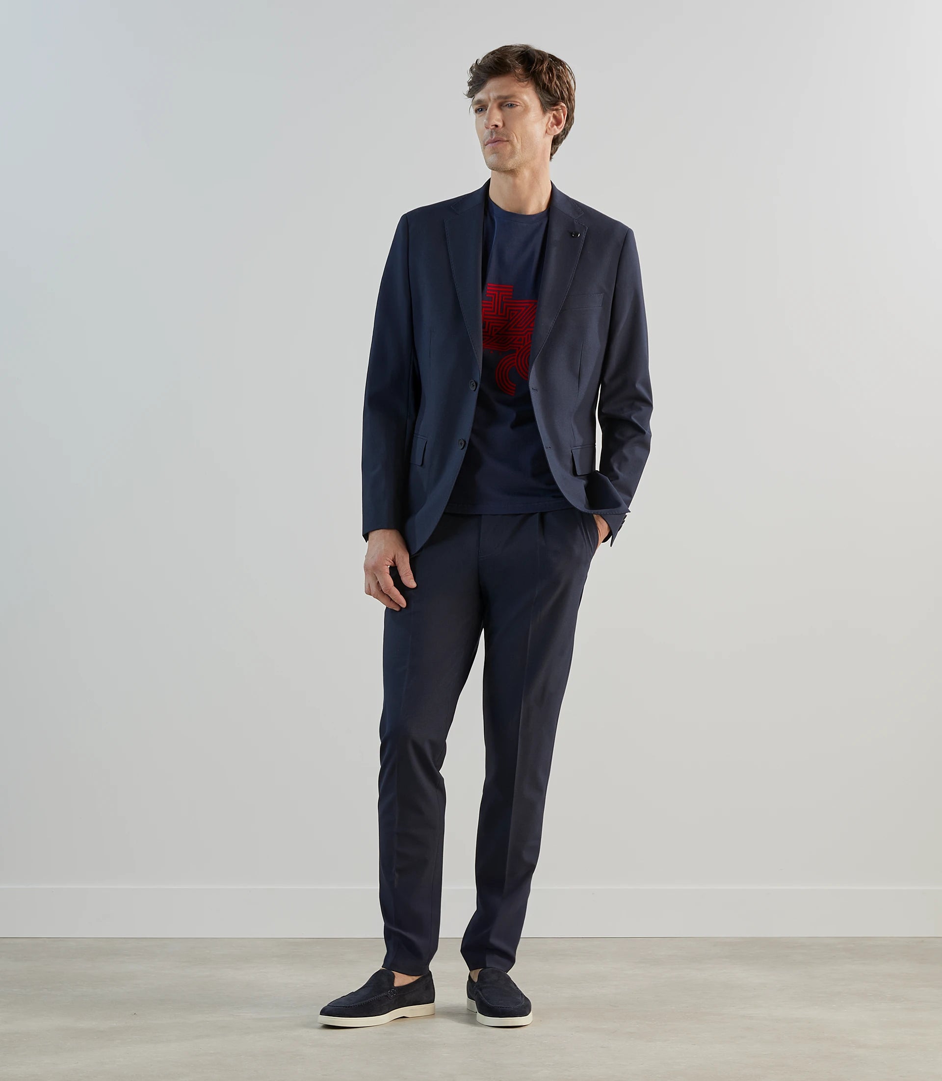Veste ville tissu armuré marine - IZAC