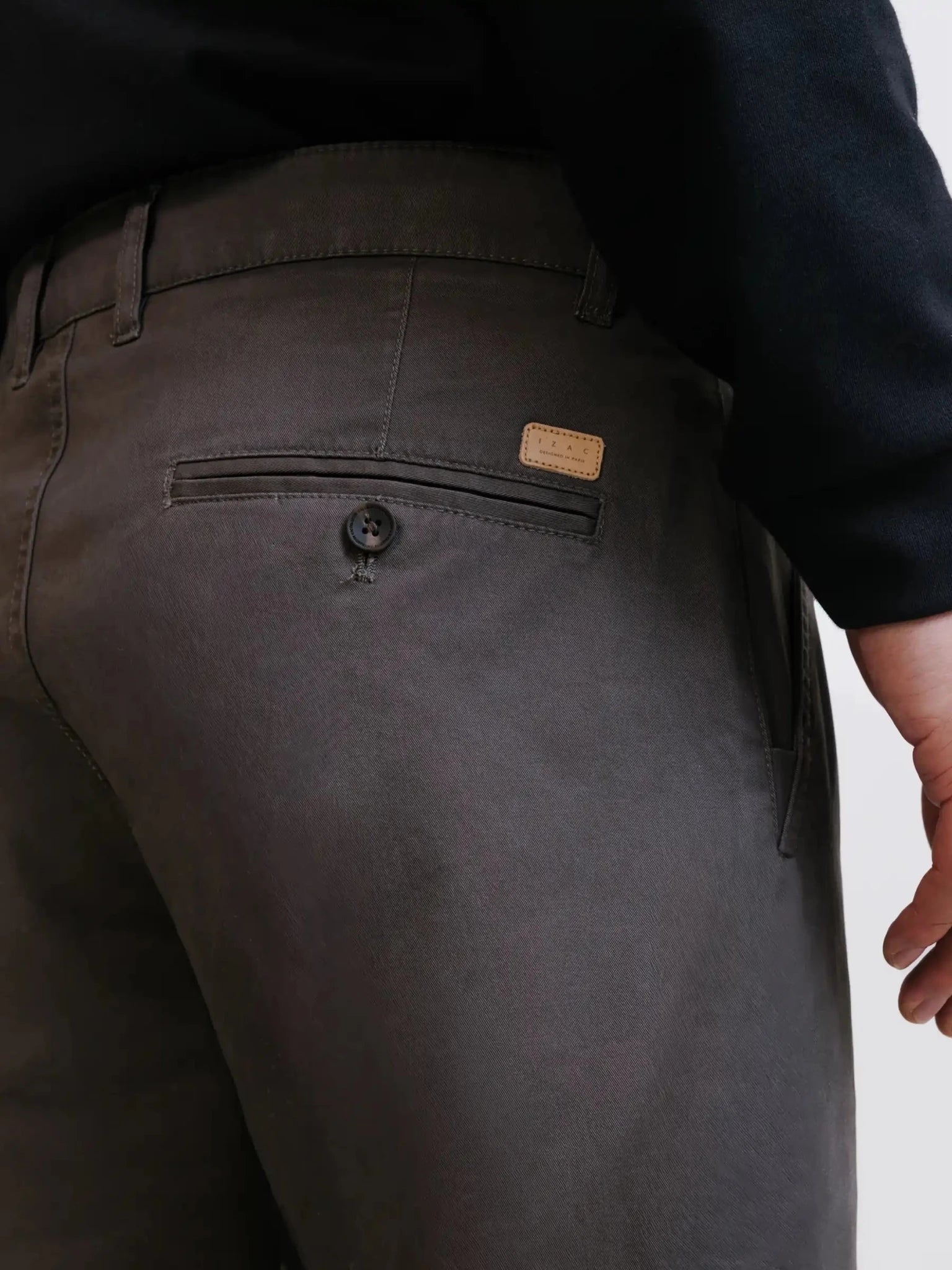 Pantalon coton stretch châtain - IZAC