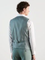 Gilet ville en laine majoritaire vert clair - IZAC