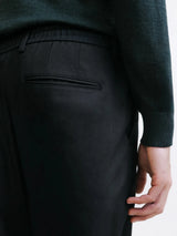 Black flannel city trousers