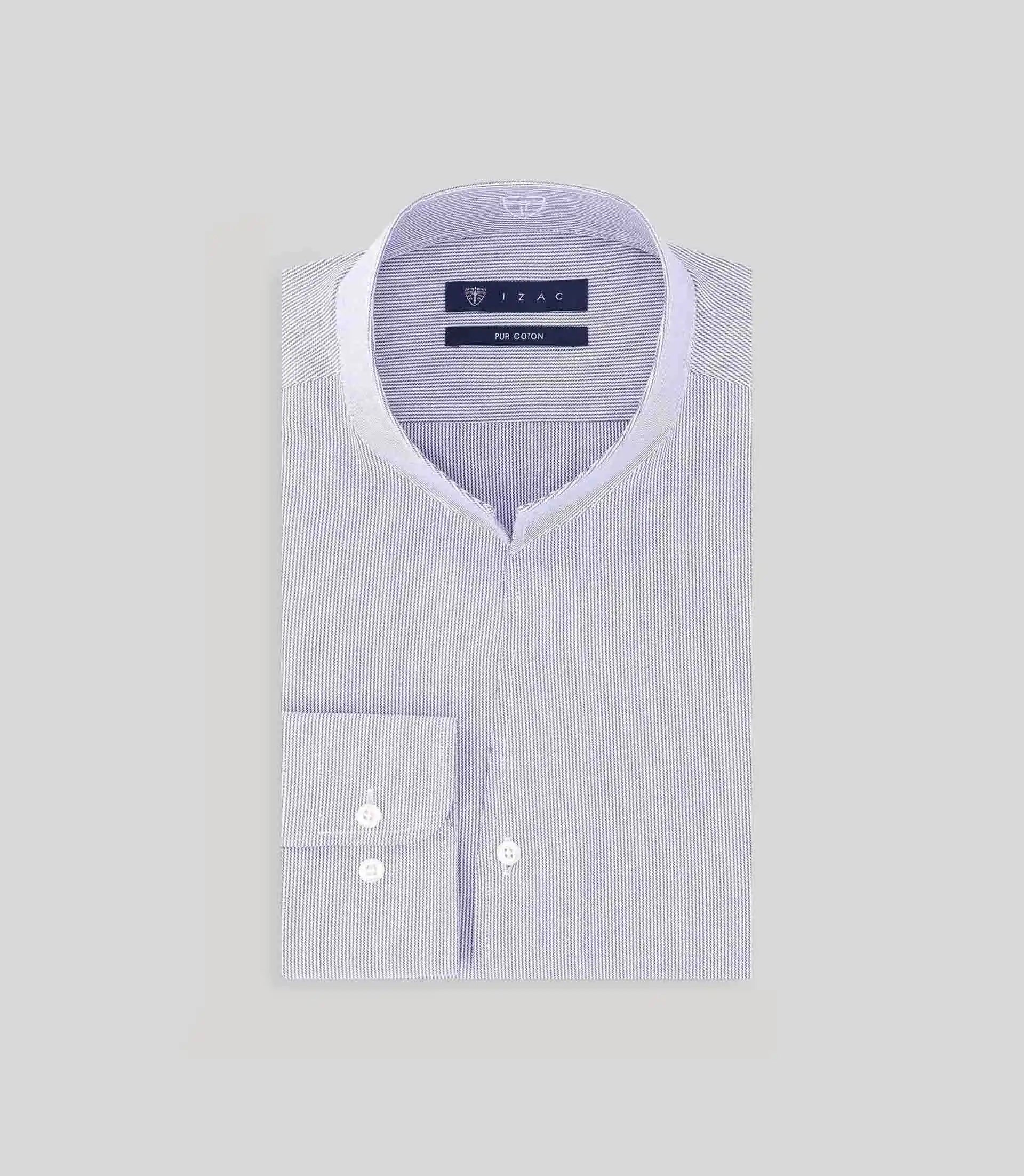 Chemise col philosophe marine - IZAC